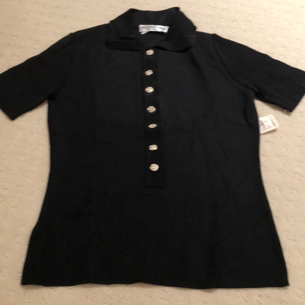 YVES SAINT LAURENT NWT top w/ rhinestone buttons